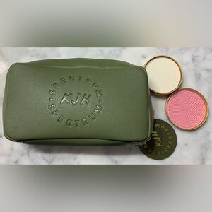 NEW KJH Katie Jane Hughes Spectrum Green Makeup Bag with Spotless Brush Soap